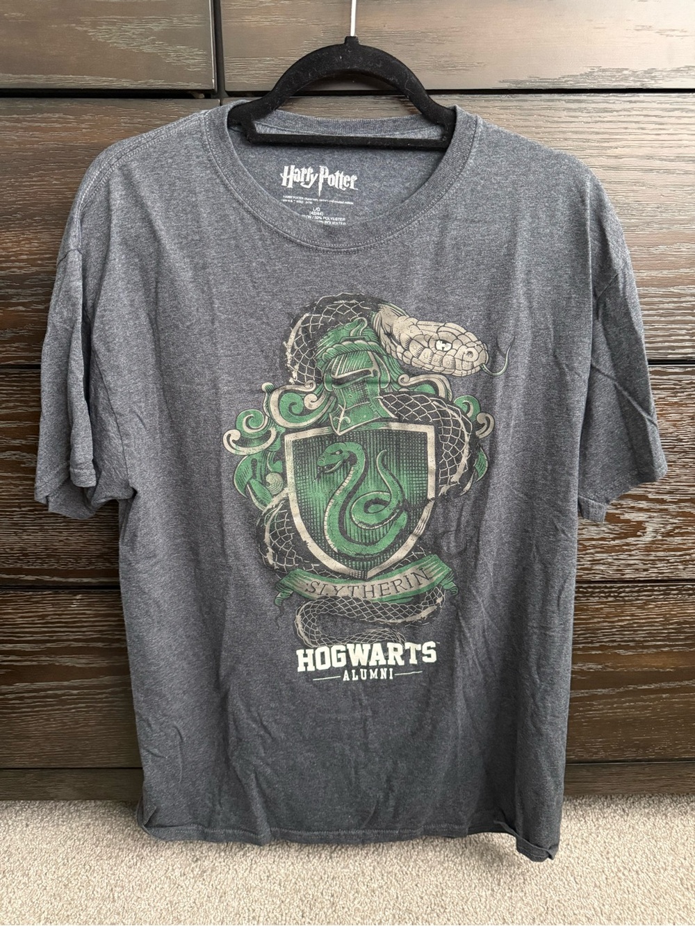 Warner Bros. Harry Potter White Logo on Gray Tee